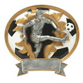 Soccer, Male, 3-D Sport Blaster Oval Resin Plate - 7" x 7-1/2"